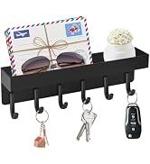 VIS'V Magnetic Key Holder Wall Mount, Compact Metal Key Rack with Tray, 6 Hooks, 2 Mount Options,...