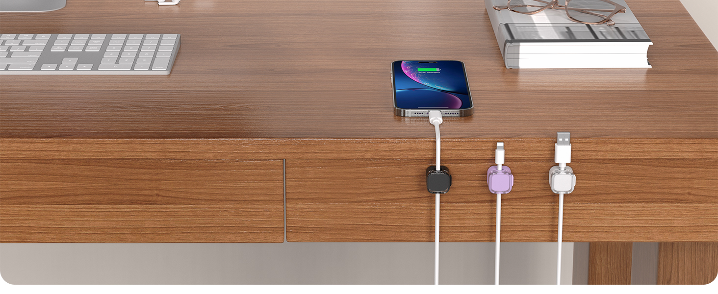 Magnetic Cable Organizer [1s Lock] Cord Cable Holders Clips Strong Adhesive Cable Cord Keeper