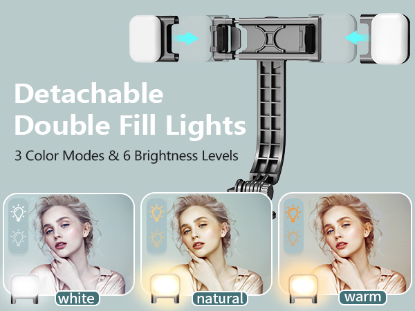 selfie stick with light