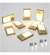 V4light Rechargeable Motion Sensor Night Lights, 8-Pack - Painted Gold Aluminum Alloy, Ultra-Comp...