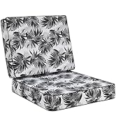 Favoyard Deep Seat Patio Cushion 24 x 24 x 4 in Waterproof Seat &amp; Back Cushion Set with Color Fad...