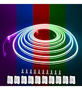 Aclorol Neon Lights 12V RGB LED Strip Light Neon Rope Flex Lights Color Changing Flexible LED Neo...