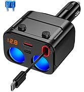 Retractable Car Charger, 5 in 1 USB C Fast Car Charger with 2.6ft Retractable Cable, 2 USB Ports,...