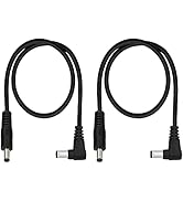 GINTOOYUN Right Angle DC to DC Male Power Cable,22AWG DC 5.5MM x 2.1MM Male to 90 Degree DC Male ...