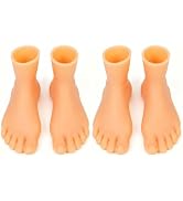 2 Pairs Finger Feet Puppet Tiny Feet, Finger Shoes, Realistic Left and Right Small Feet for Fun, ...