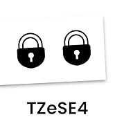 Brother Genuine P-touch TZeSE4 Tamper Evident Label Tape in packaging: Black on White 18mm