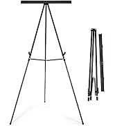 Falling in Art Aluminum Flip Chart Display Easel Stand with Adjustable Floor for Boardroom, White...