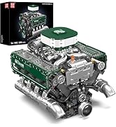 Mould King 10182 V8 Engine Building Blocks Sets, MOC V8 Tank Engine Model Kit with Battery and Mo...