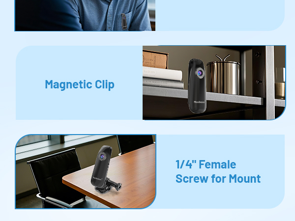 three ways to wear the body camera