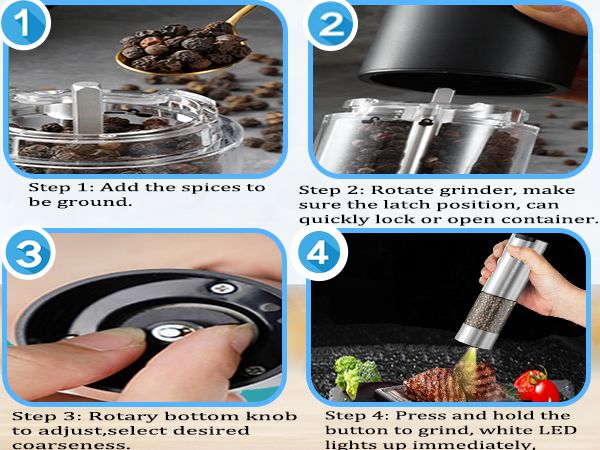 electric salt and pepper grinder set