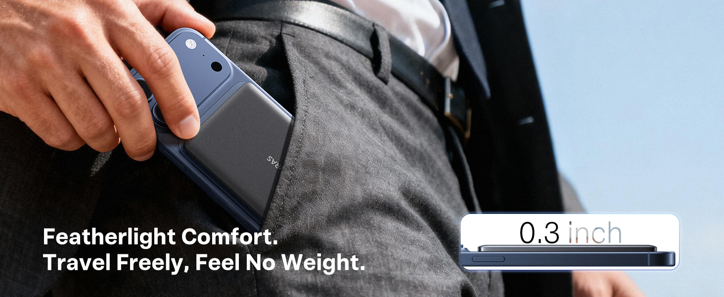 Ultra slim thin magnetic power bank for iphone small power bank magsafe wireless charger