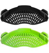 AUOON Clip on Strainer for pots Pans,2PACK,Heat Resistant Silicone, Easy to Use and Store, Dishwa...