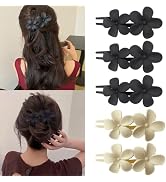 Mdscve Flower Flat Hair Clips for Women French Flat Hair Claw Matte Hair Clips Flat Claw Clips fo...