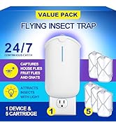 INRAGEO Flying Insect Trap &amp; 5 Cartridges - Attracts and Traps Flying Insects Fruit Flies Mosquit...