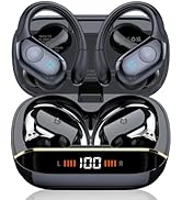 Qecnato Wireless Earbuds Bluetooth 5.4 Headphones 75H Stereo Deep Bass Sports Over Ear Buds with ...