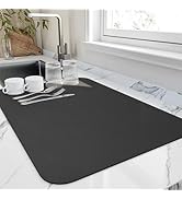 HotLive Dish Drying Mat for Kitchen Counter, Heat Resistant Drainer Mats with Non-slip Rubber Bac...