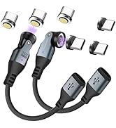 EndlesShine Magnetic USB C to C Magnetic Adapter 2 Pack 9 PIN 360° PD 240W Fast Charge Rotating R...
