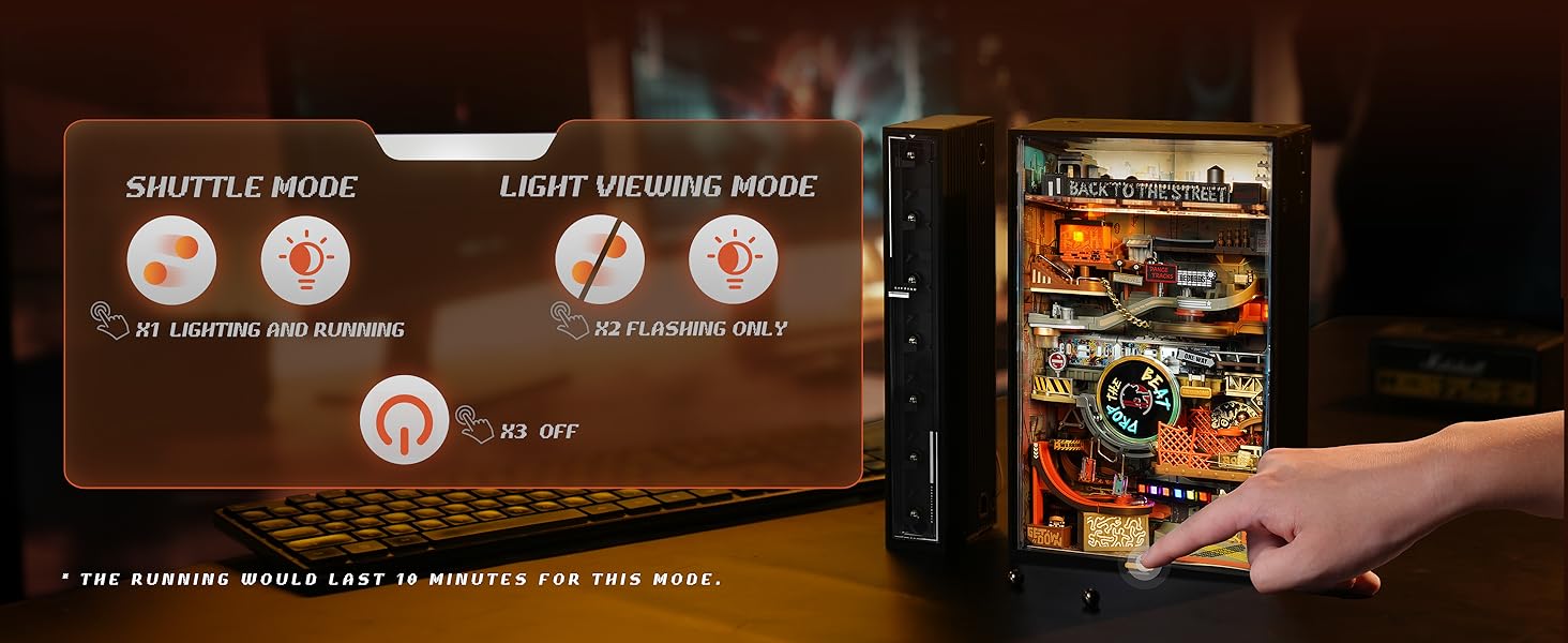 ROKR 3D Puzzle for Adults, Electric Marble Run Model Kits, Parallel World Hip-hop Street