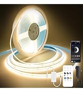 Pandery COB LED Strip Lights Warm White,24V Dimmable led Light Strip KIT with Remote and app Cont...