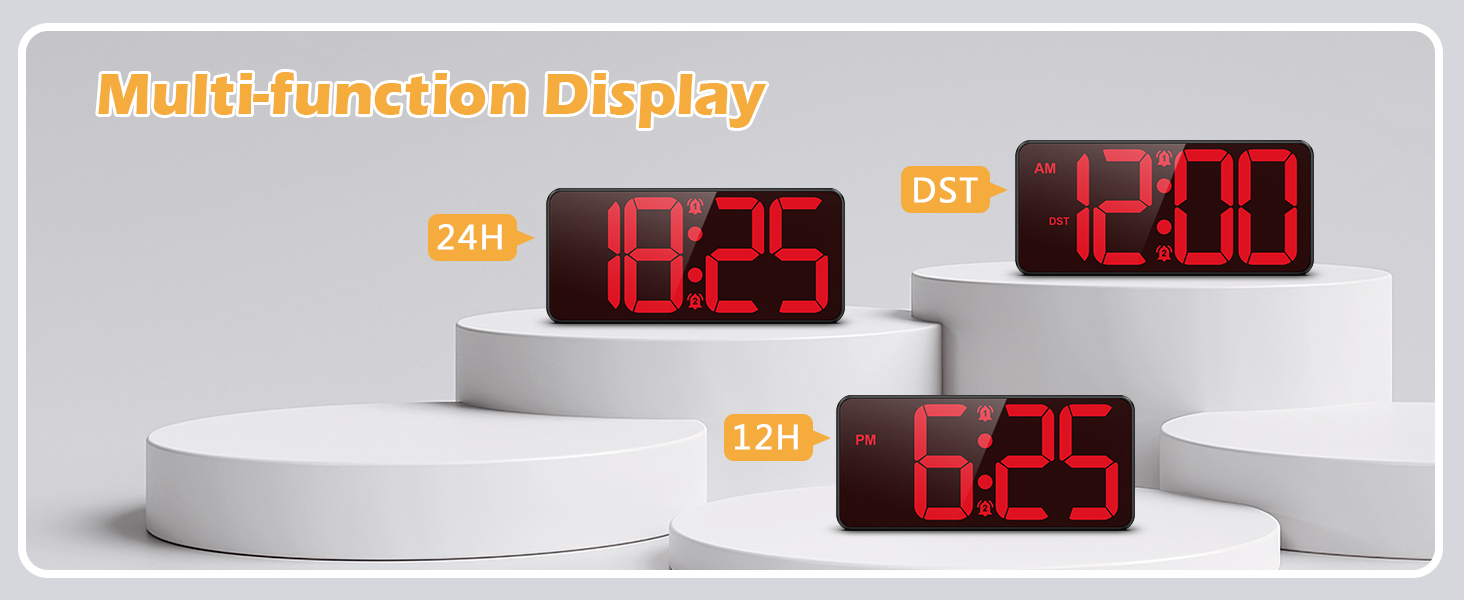 Battery Operated Digital Clock, Dual Alarm Clocks