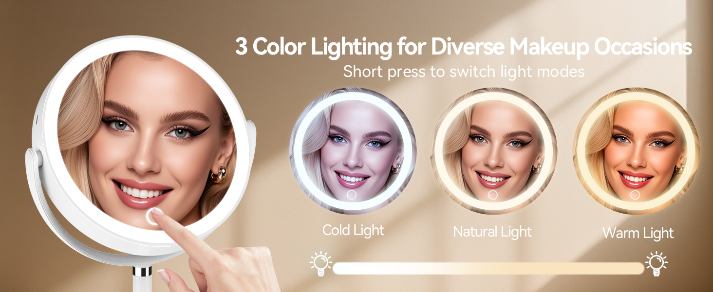 vanity mirror with lights, lighted makeup mirror with magnification, makeup mirror with lights