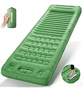 INVOKER 5.12" Camping Sleeping Pad, Ultralight Inflatable Camping mat with Built-in Foot Pump, fo...