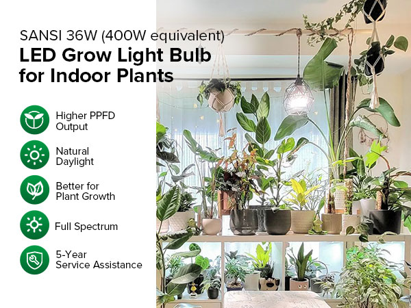 sansi 36w led grow light bulbs for indoor plants