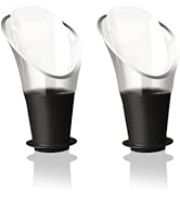 Vacu Vin Crystal Wine Server Set of 2 - Black, 5.5 x 7 x 1 inches