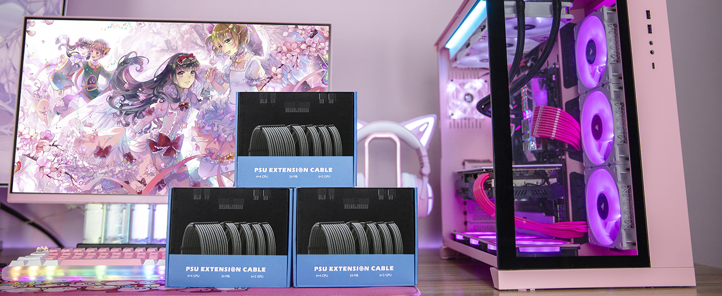 PSU extension cable kit pink