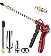 High Flow Air Blow Gun with Adjustable 8-14 Inch Extension, Upgraded Red Air Nozzle Blower w/Powe...