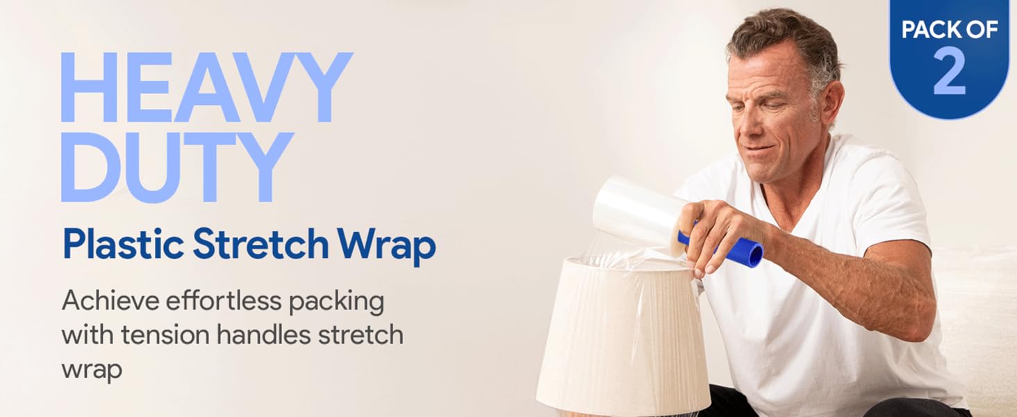 Moving storage plastic wrap stretch 80 gauge 1500 handle