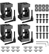 JiGiU 4PCS 3030 Aluminum Profile Connector Set – Nut 8 Angle Joint Connector with Lever Clamp – Z...