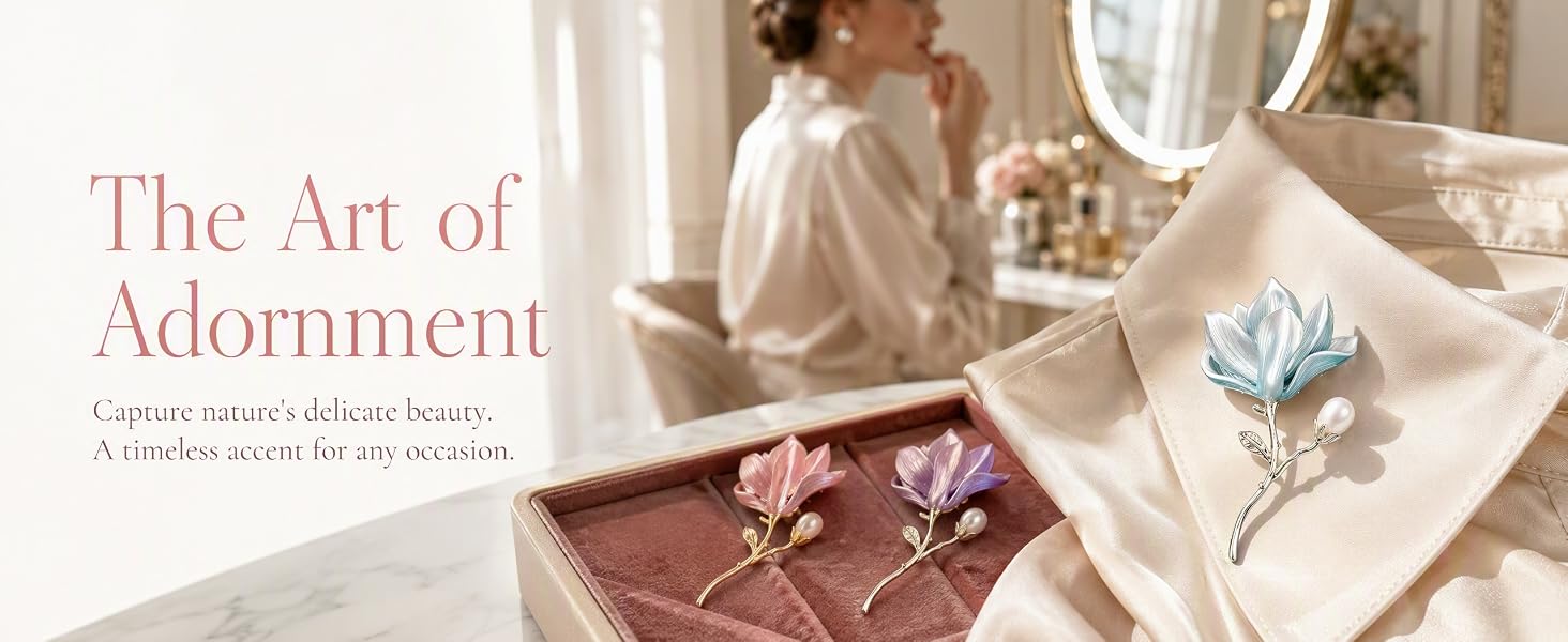Vintage Magnolia Flower Brooch