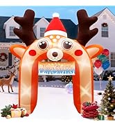 10Ft Inflatable Reindeer Christmas Deer Arch Outdoor Decoration Inflatable Archway Santa Hat Xmas...
