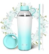 Allcho Insulated Water Bottle for Women, 18 oz Stainless Steel Water Bottles, Double Walled, 2 Li...