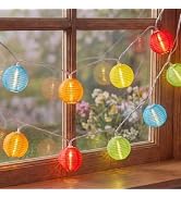 GOOTHY 8.5Ft Multicolor Lantern String Lights Outdoor, Plug in Christmas Decorations String Light...