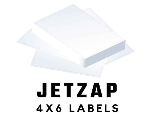 logo jetzap 4x6 shippiong labels pre cut