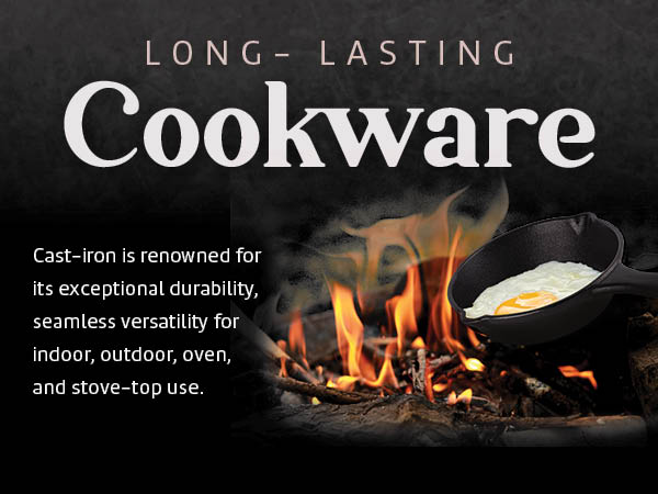 long lasting cast iron cookware skillet pan