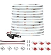 FCOB COB LED Strip Light 32.8FT, 24V High Density 6000K Daylight White Dimmable Flexible Light St...