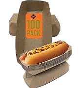 Mr Miracle 7 Inch Paper Hot Dog Tray in Kraft Paper. Pack of 100. Disposable, Recyclable and Full...