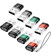 BaseNew USB to USB C Adapte Multi Color 8-Pack,USBC Female USBA Male Adapter,USB-A Charger Type-C...