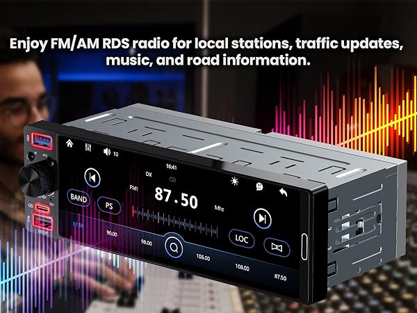 Single din car radio