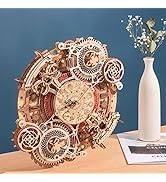 ROBOTIME 3D Wooden Puzzles for Adults, Models for Adults to Build Wooden Steampunk Clock Kit, DIY...