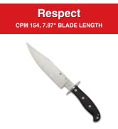 Spyderco Respect Fixed Blade Knife - Black G-10 Handle with PlainEdge, Full-Flat Grind, CPM 154 S...