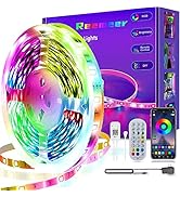 REEMEER Led Lights for Bedroom 50ft, Led Strip Lights Music Sync Color Changing Led Lights with A...