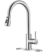 Brushed Nickel Kitchen Faucets with Pull Down Sprayer Kitchen Sink Faucet with Pull Out Sprayer S...