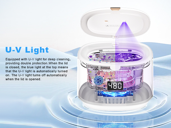 VIVIZEN Ultrasonic Retainer Cleaner, Sonic Dental Cleaning Machine for Dentures
