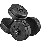 Yaheetech Adjustable Dumbbells Weight Set Dumbbell Weights Exercise & Fitness Equipment w/ 4 Spin...
