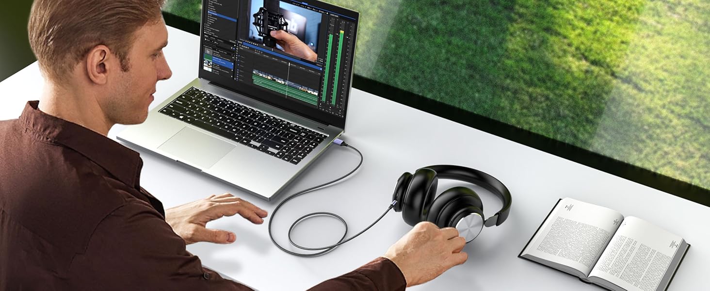 USB Male to 3.5mm AUX Stereo Audio Cable