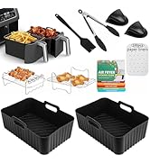 HOMELYLIFE Air Fryer Accessories, Silicone Liners &amp; Racks for Ninja DZ201 DZ401 DZ550 DZ302 8-10Q...